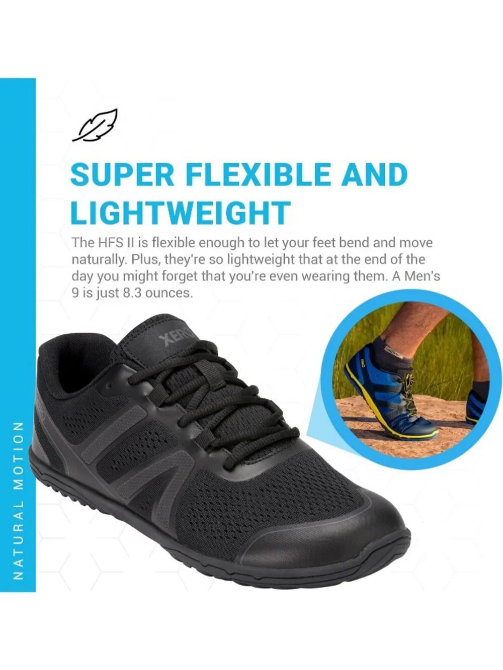 Xero Men's Black Asphalt Rubber Lightweight Lace Up Running Athletic Shoes